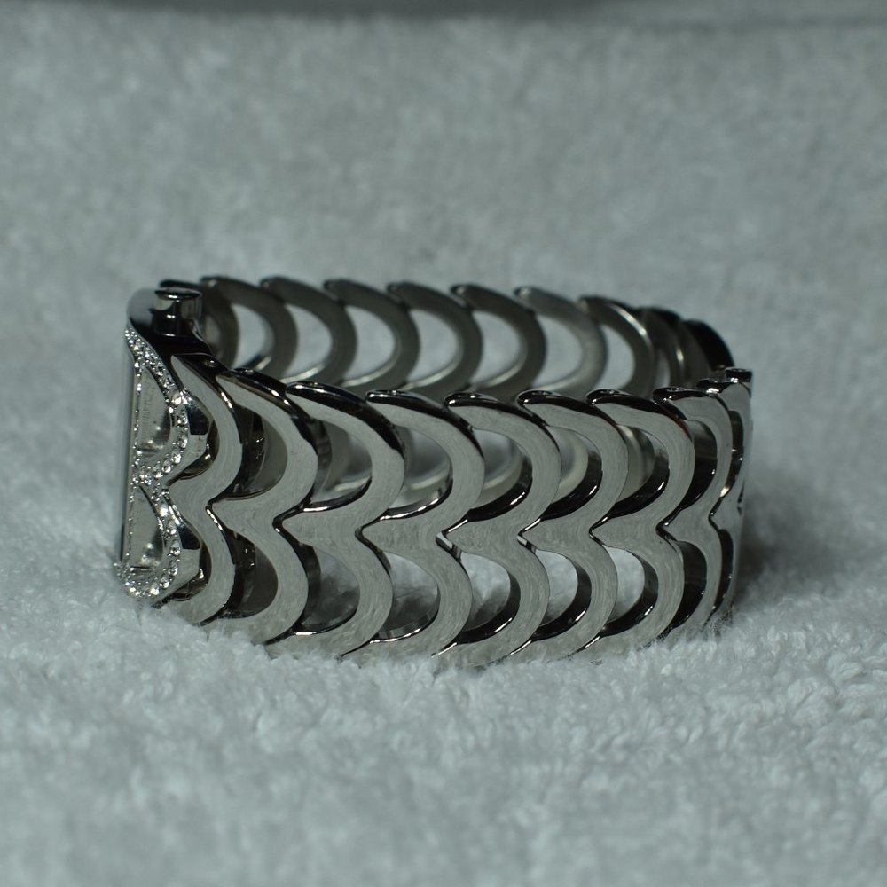 925 SS Breil Quartz Cuff Watch Swarovski Crystals - Picture 8 of 16